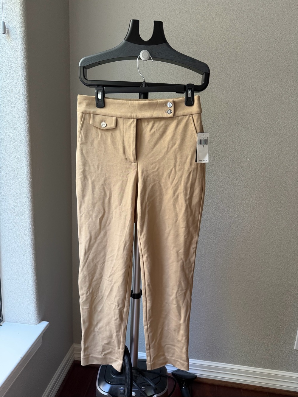 Lauren Ralph Lauren Women’s Beige Ponte High-Rise Straight Ankle Pants Pockets